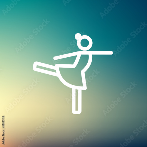 Ballet dancing thin line icon