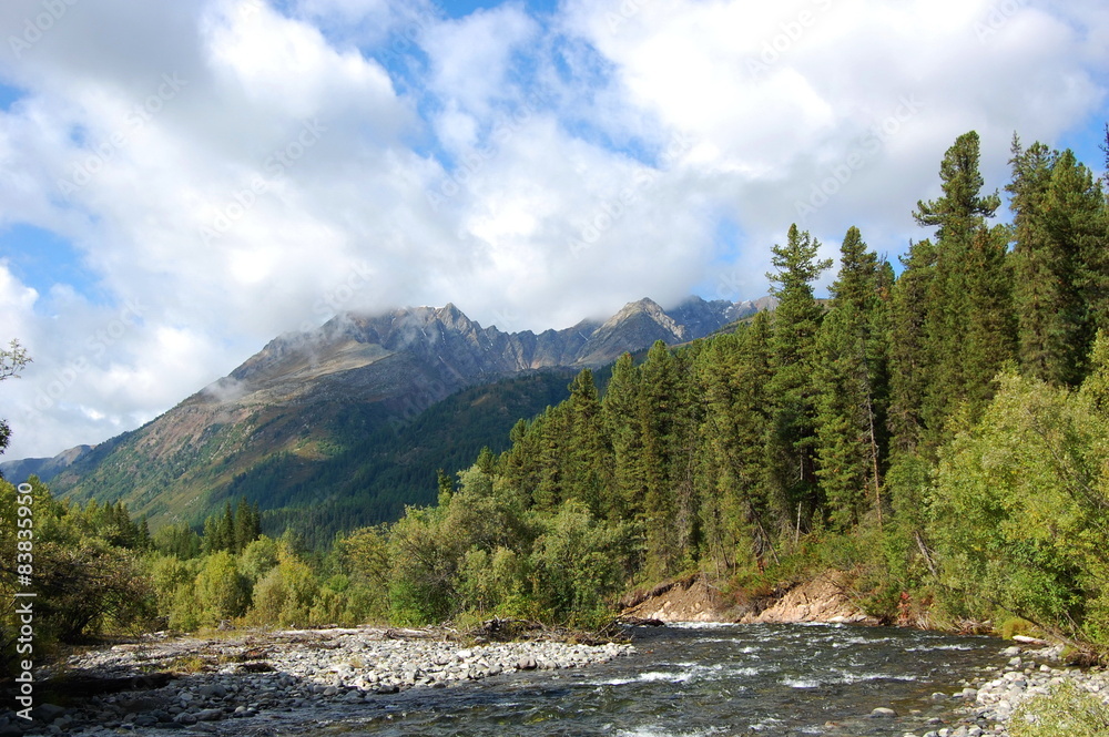 Headwaters of the mountain river and the extinct volcano.