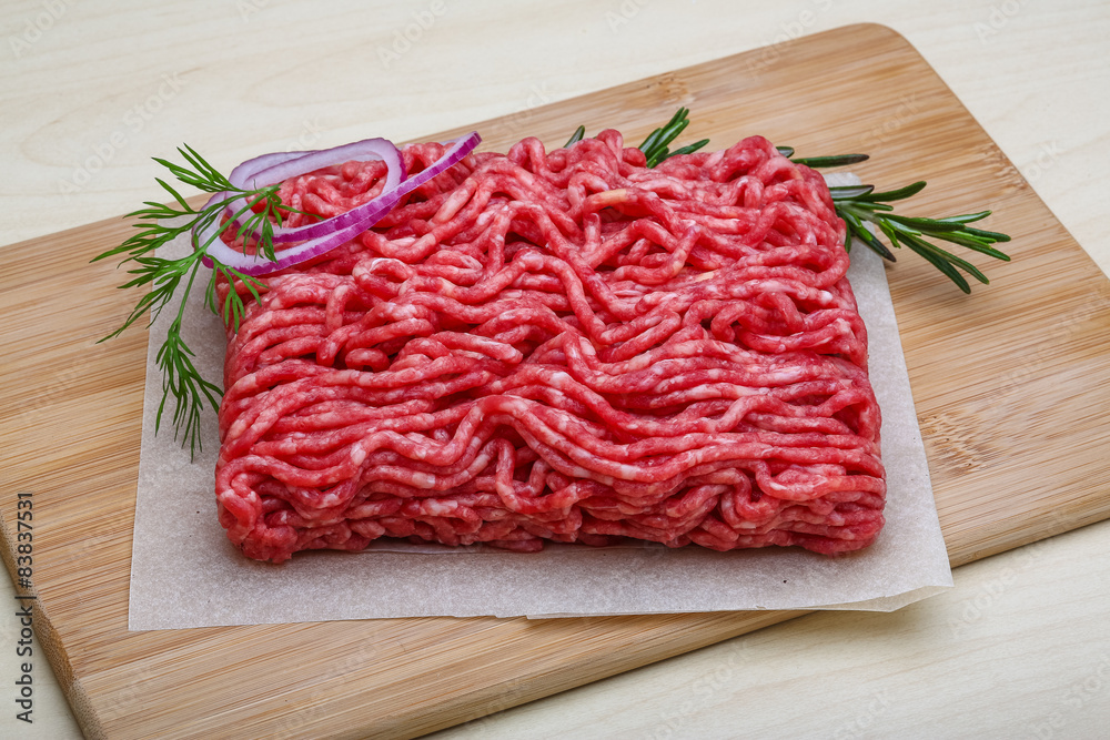 Raw beef minced meat