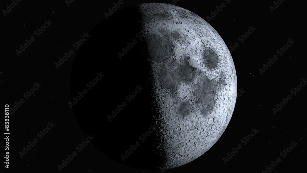 Moon Phases (60ps). Sun light passes and creates shadows, showing each phase of the moon from Earth's perspective.