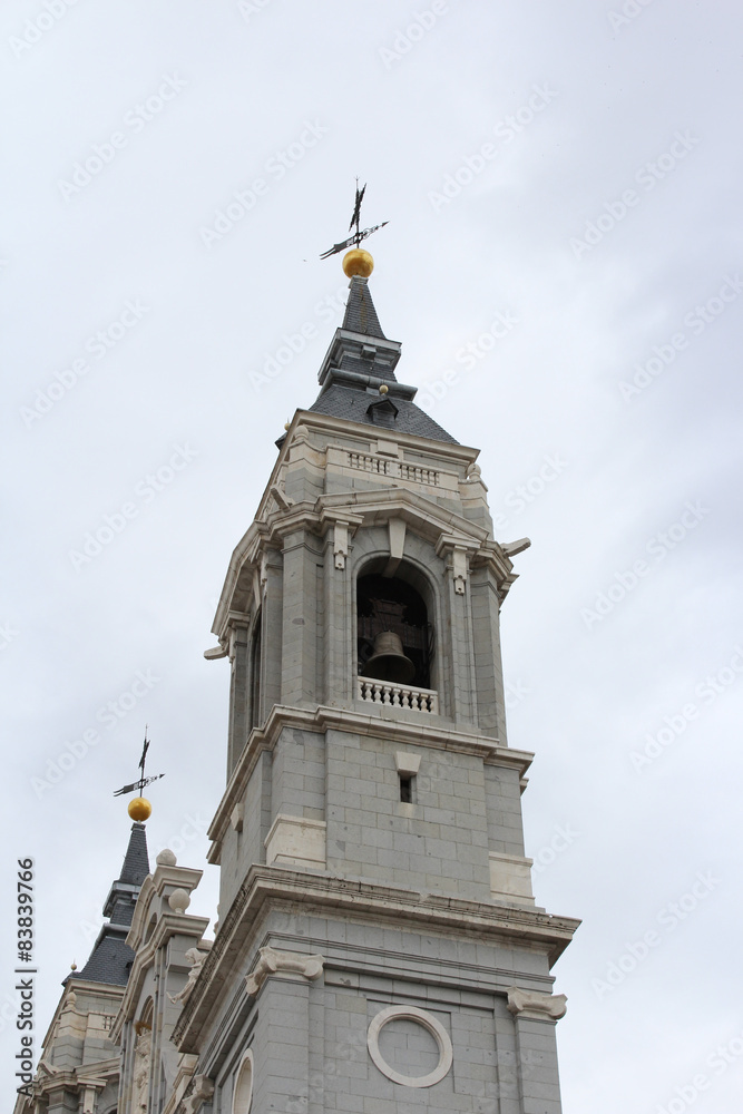 Tower Bells Almudena Church, Cathedral of Madrid, Spain
