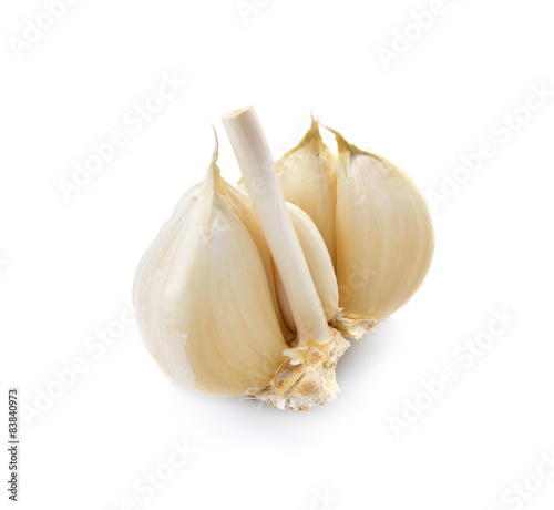 garlic isolated on white background, garlic macro