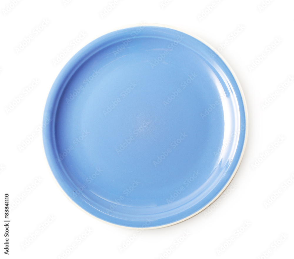 Empty colorful plate isolated on white Empty colorful plate isolated on white