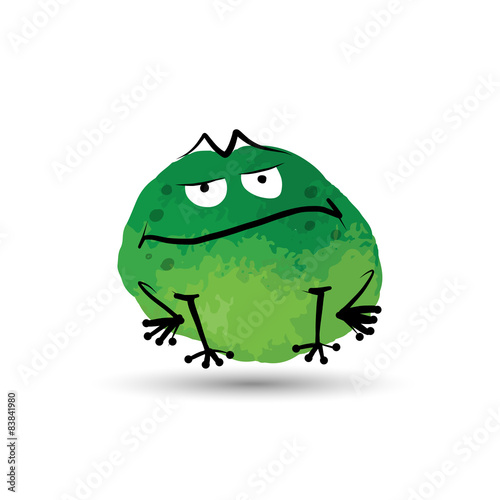 Funny frog. Watercolor sketch for your design