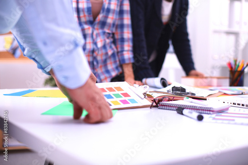 Young business people working at office on new project