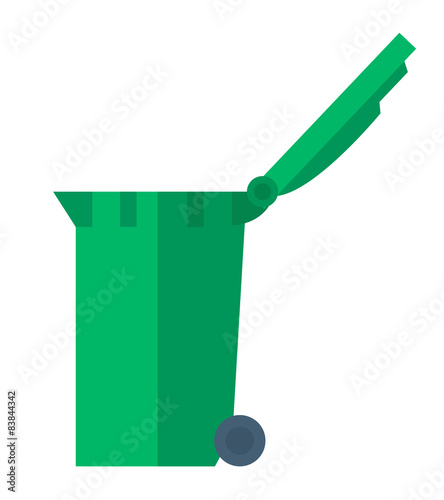 Green garbage bin