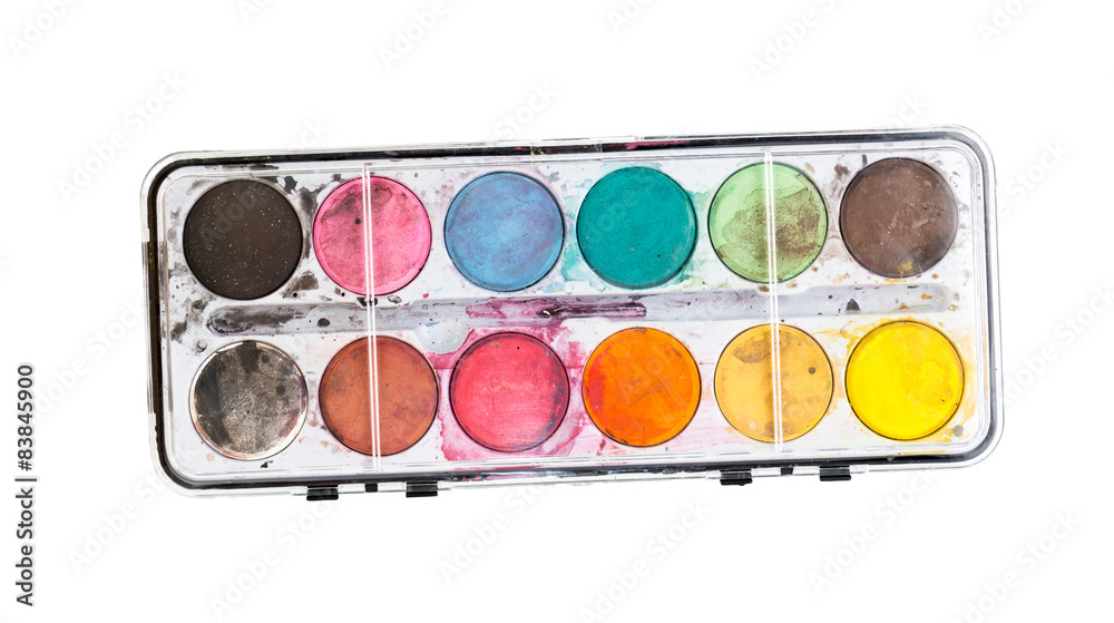 Fototapeta premium Watercolors isolated on white.