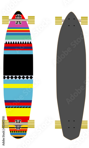 Longboard isolated white background
