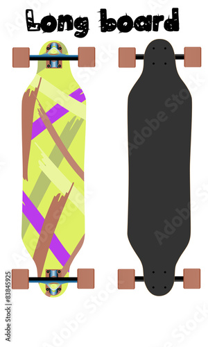 Longboard isolated white background
