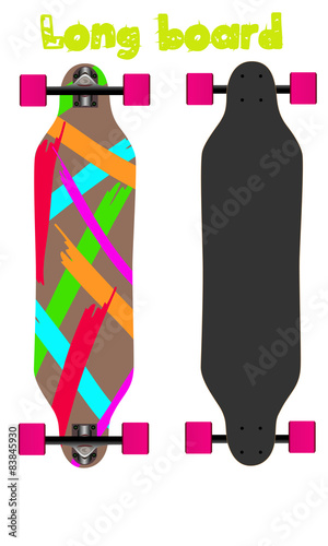 Longboard isolated white background
