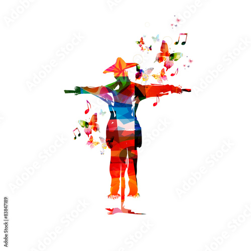 Colorful vector scarecrow 