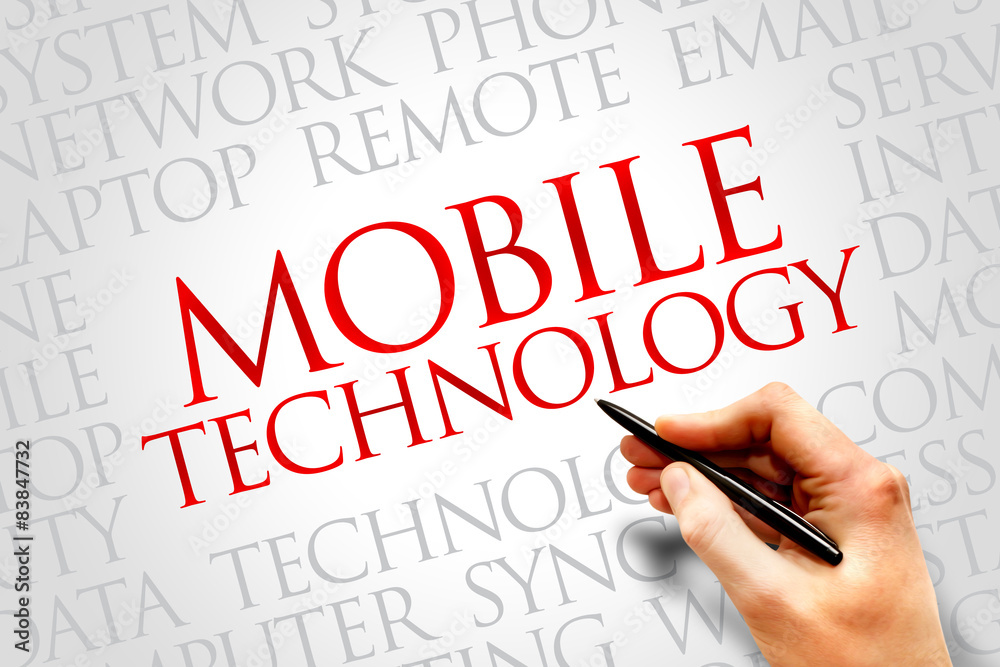 Mobile technology word cloud concept Mobile technology word cloud concept