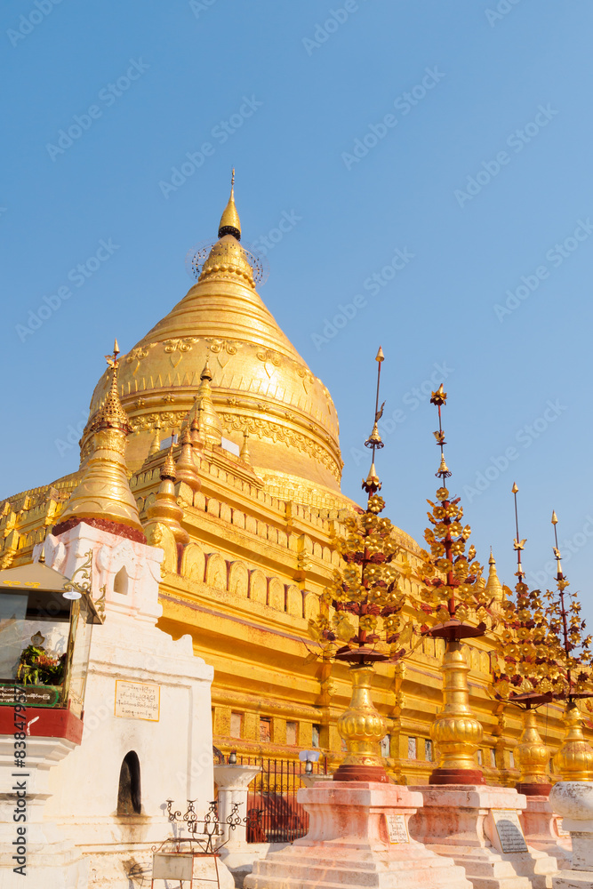 Golden Shwezigon pagoda in Myanmar
