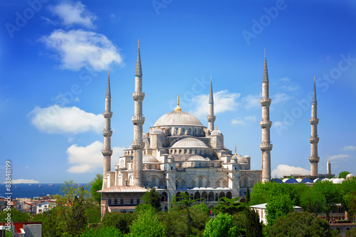 Sultan Ahmed Mosque (Blue mosque) in Istanbul , Turkey