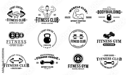 Sport and Fitness Logo Templates, Gym Logo, Labels and Badges