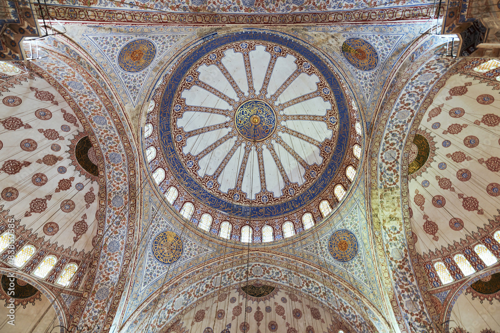 Internal view of Blue Mosque, Sultanahmet, Istanbul