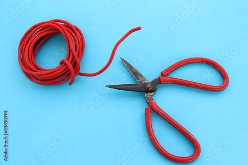 Scissors and cable