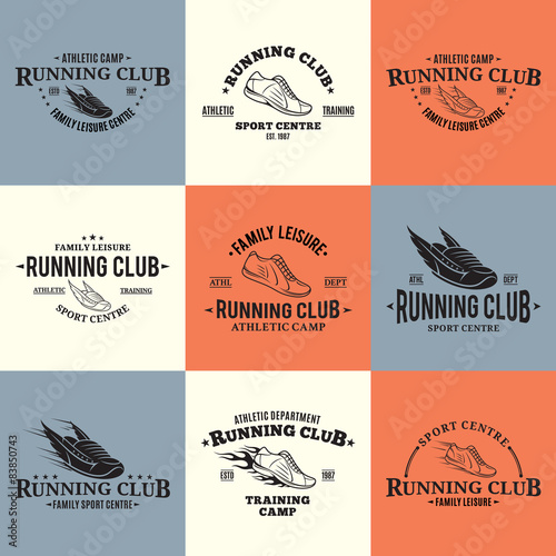 Running Club Logo, Labels Templates and Badges