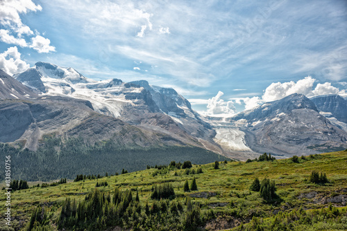 Icefield Park glacier view on sunny day photo