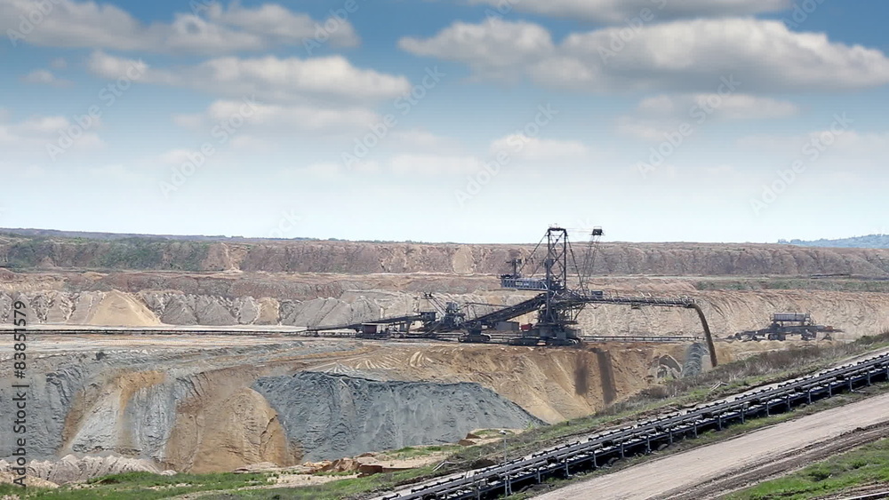 excavator digging on open pit coal mine excavator digging on open pit coal mine
