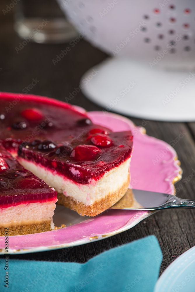 Homemade summer berries fruit cheesecake Homemade summer berries fruit cheesecake