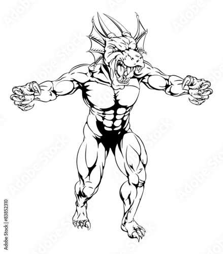 Dragon mascot claws out