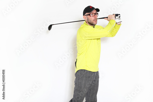 Golfer beim Abschlag