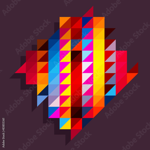 Rainbow triangles background with diamond shape