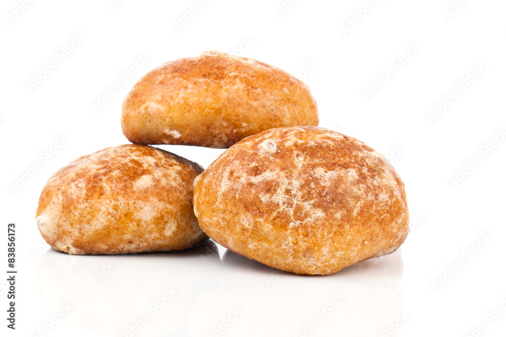 Honey-cakes on white background