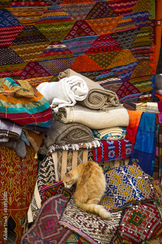 Colorful fabrics on the Aga...
