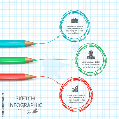 Vector doodle sketch elements for infographic.