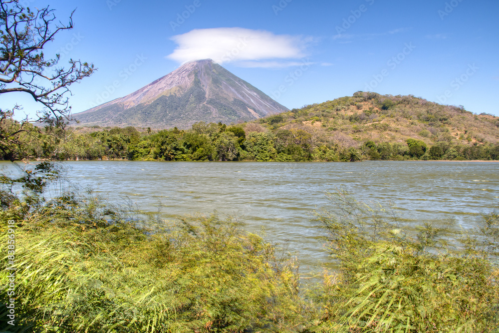 Landscape in Ometepe island with Concepcion volcano