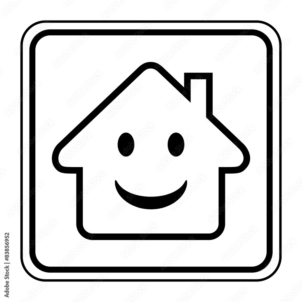 Logo maison et sourire.