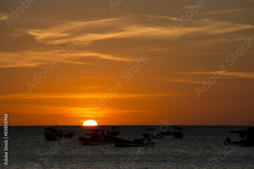 Fototapeta Naklejka Na Ścianę i Meble -  Sunset over the sea in San Juan del Sur, Nicaragua