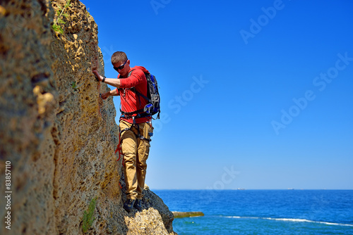 tourist walking on the cliff