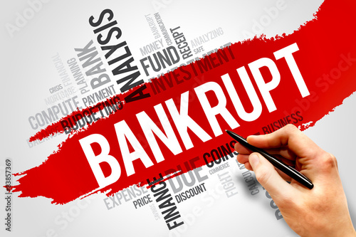 BANKRUPT word cloud, business concept