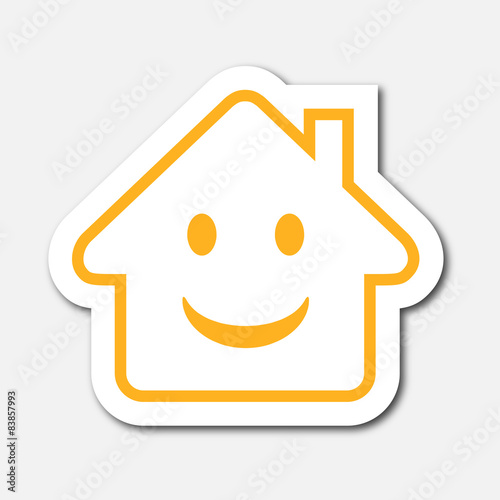 Logo maison et sourire.