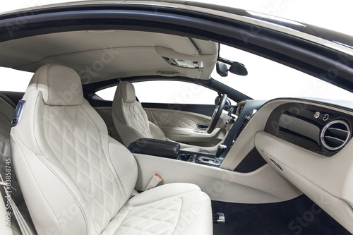 Car interior white and black with nappa leather 