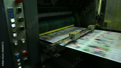 Industrial printing of leaflets and magazines at a rotary press factory