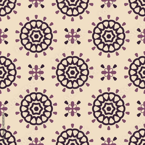 Seamless pattern with round decorate elements