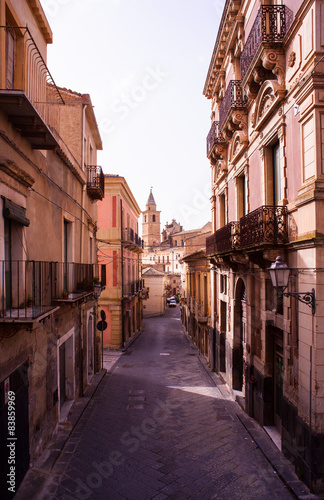View of Agira street, Sicily © bepsphoto