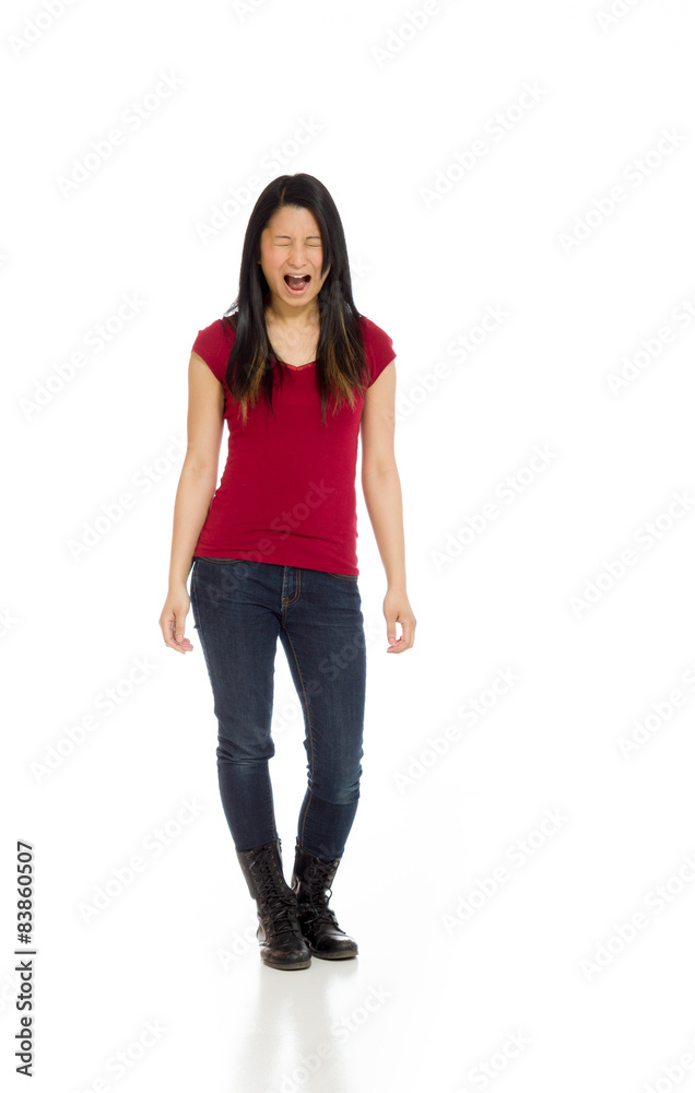 Furious model screaming Furious model screaming