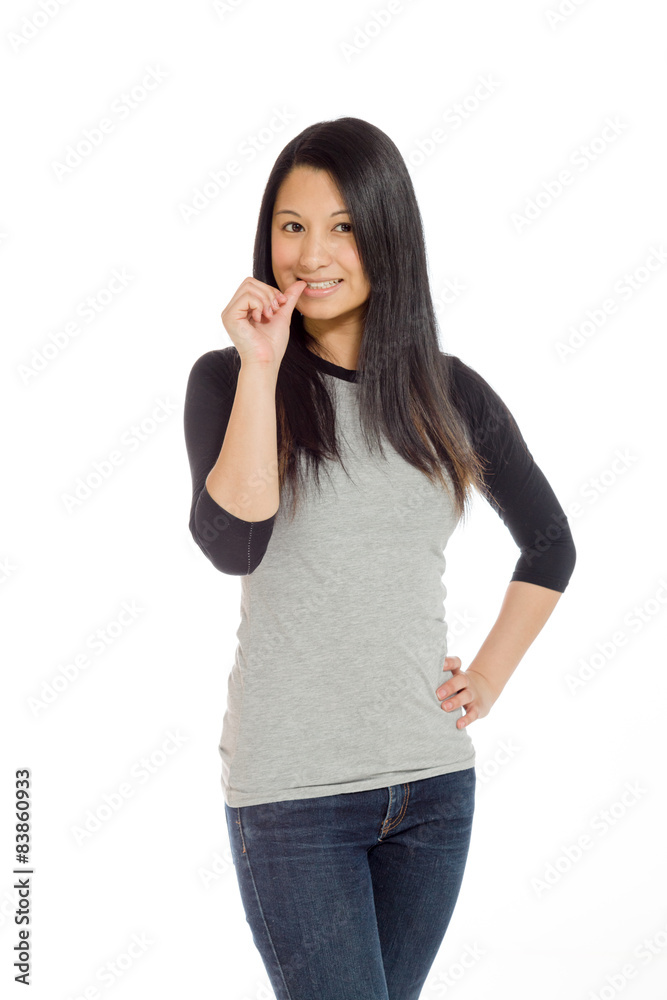 Model nervous biting nails Model nervous biting nails