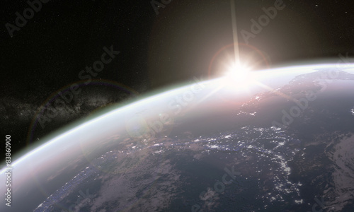 Fototapeta Naklejka Na Ścianę i Meble -  Terre vue de l'espace