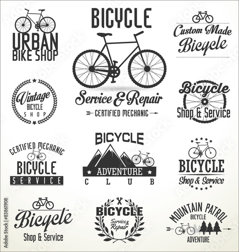 Vector bicycle badges and labels
