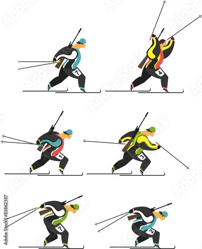 Set biathlon skiers