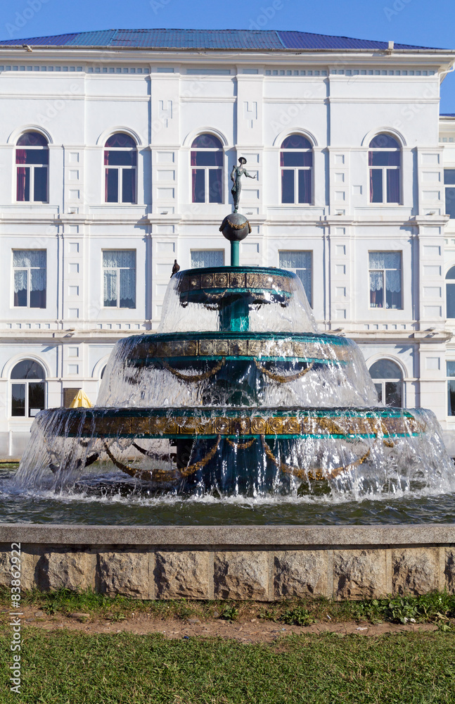 The fountain in front of the Batumi State University