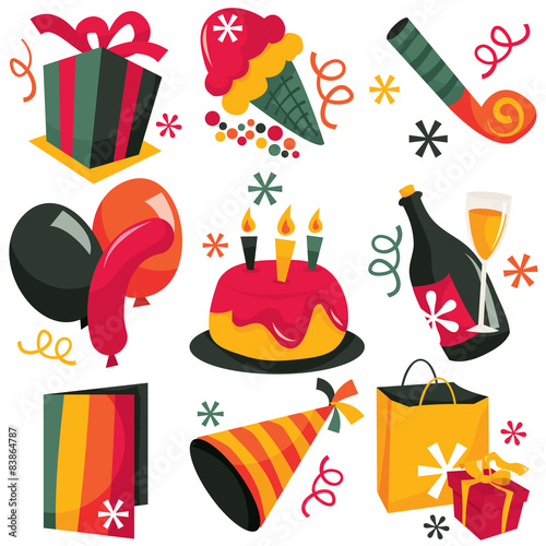 Retro Party clip arts