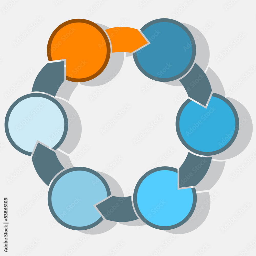 Infographic Cyclic process With Text Areas On Six Positions Infographic Cyclic process With Text Areas On Six Positions