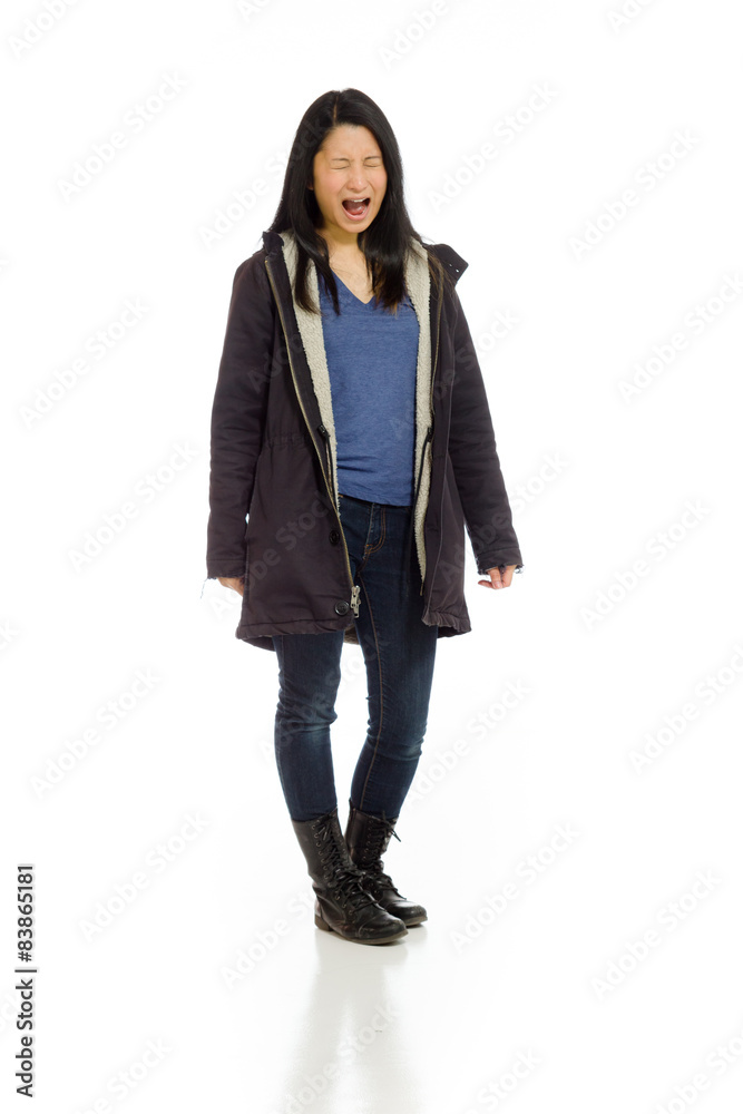 Furious model screaming Furious model screaming